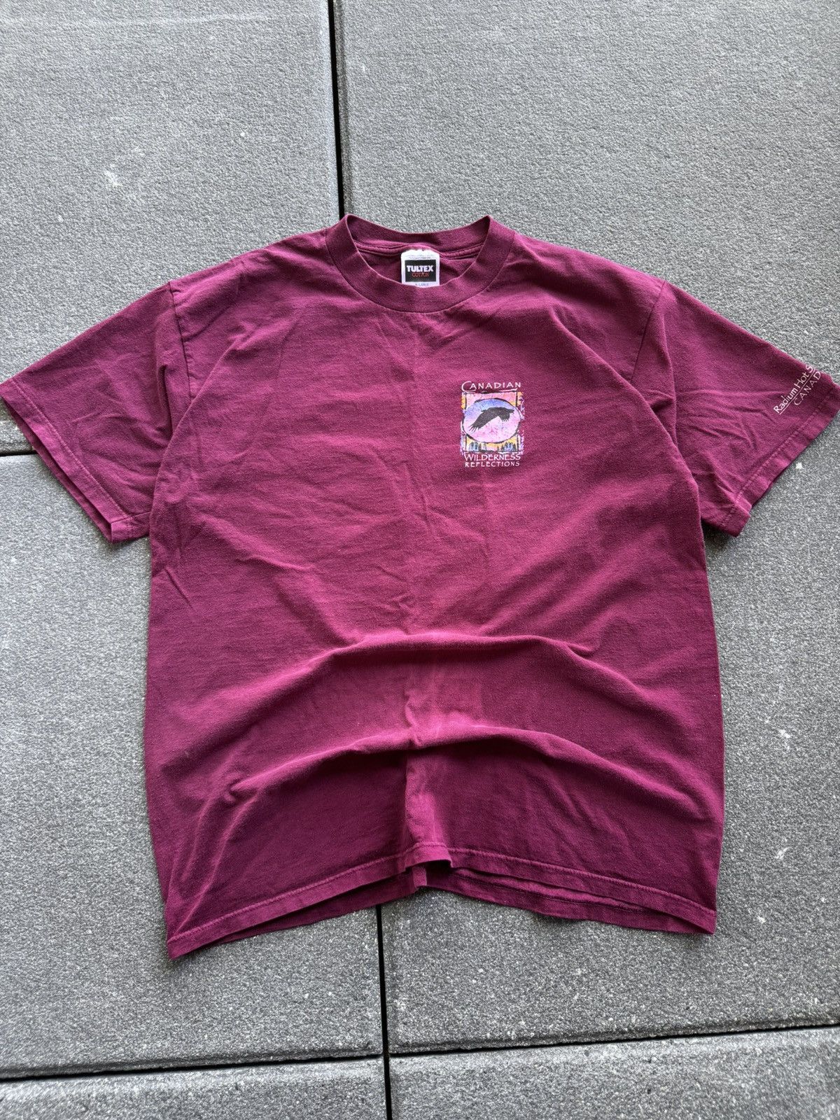 Tultex CRAZY VINTAGE 90's BURGUNDY EAGLE T-SHIRT Size US XL / EU 56 / 4 - 3 Thumbnail