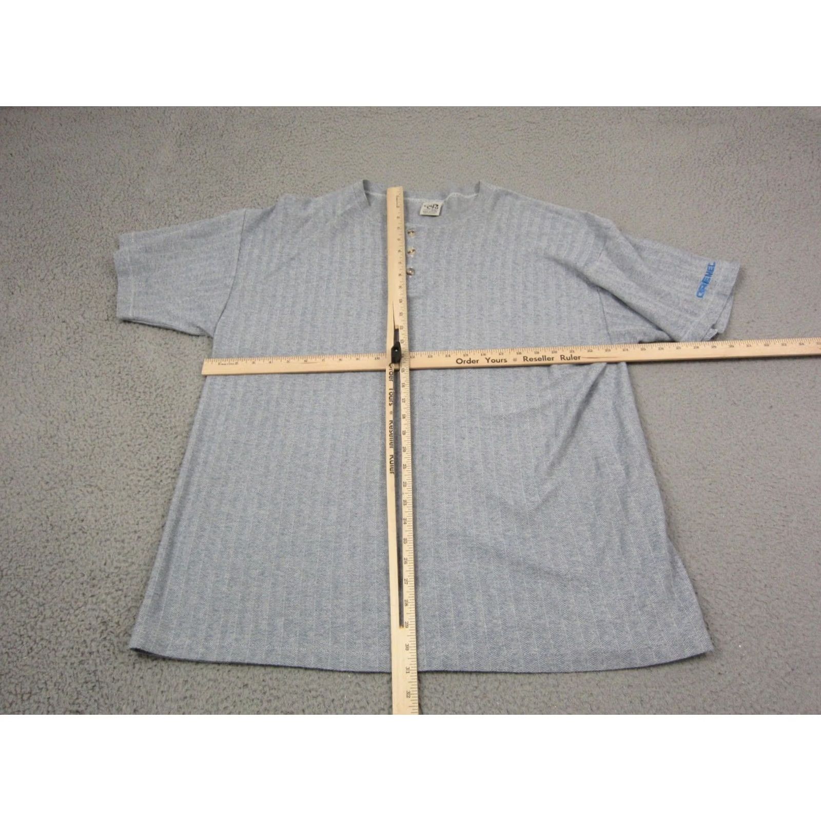 Vintage Vintage Cal Shirt Adult 2XL Blue Gray Henley Cotton Made in USA Ribbed 90s T Size US XXL / EU 58 / 5 - 7 Thumbnail