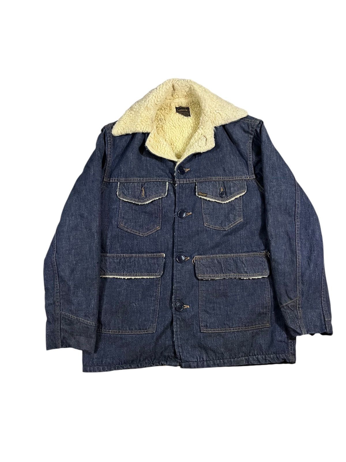 Sears Vintage 60s 70s Sears Shearling Lined Denim Jacket Coat Size US M / EU 48-50 / 2 - 1 Thumbnail
