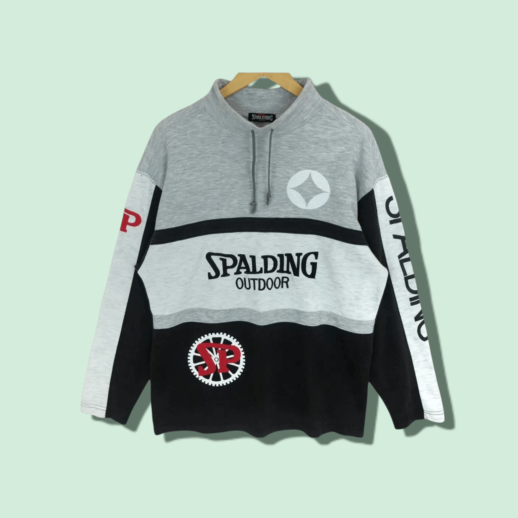 Spalding Vintage 90's SPALDING Outdoor Big Spell Out Logo Sweatshirt Size US L / EU 52-54 / 3 - 10 Thumbnail