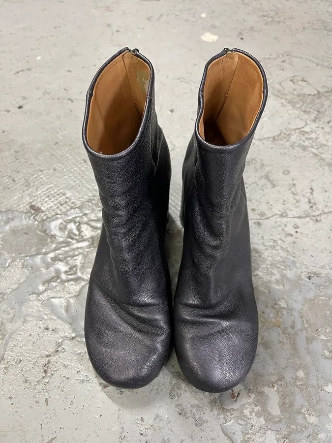 Maison Margiela Maison Margiela Metallic Navy Leather Heels Boots Size US 8 / IT 38 - 4 Thumbnail