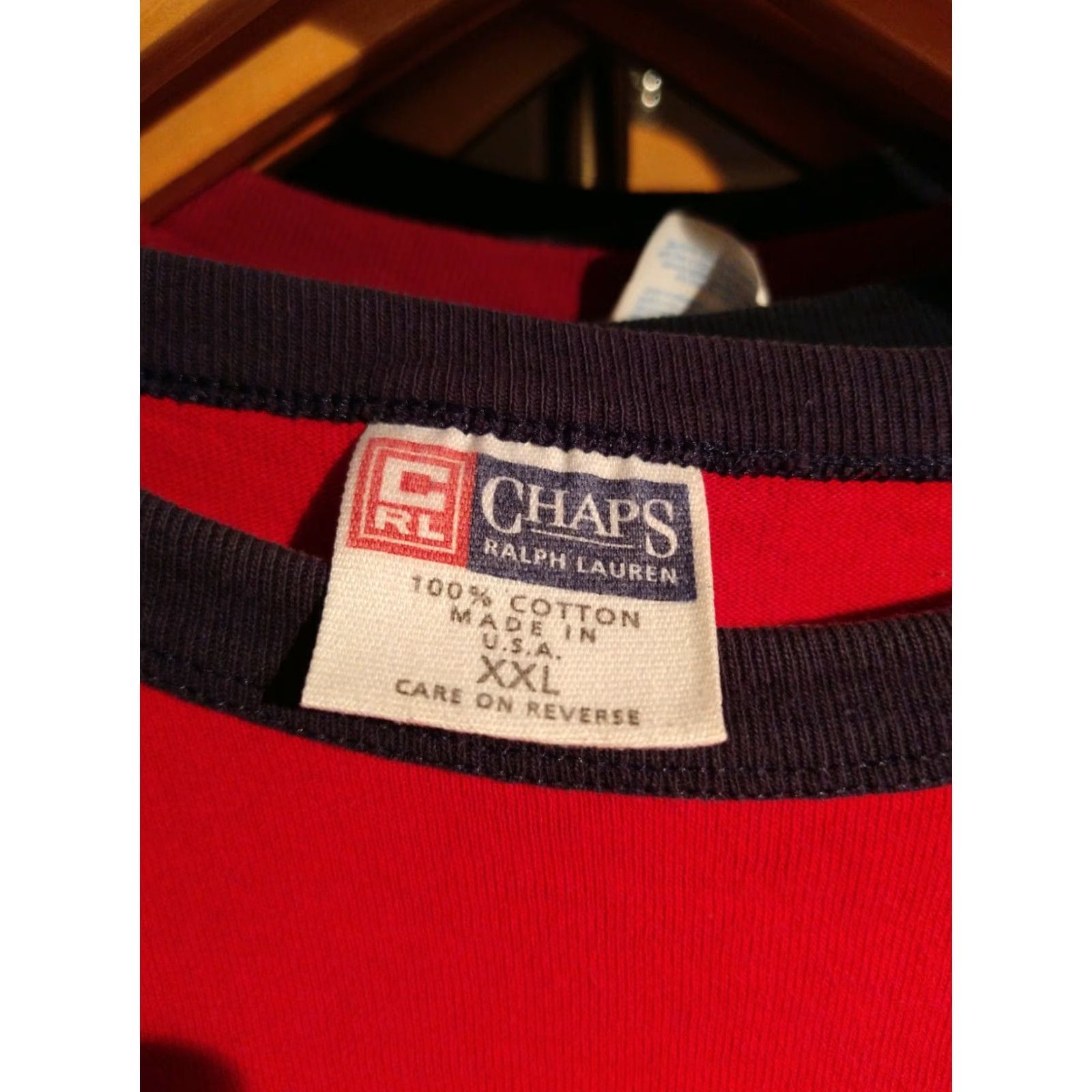 Chaps VINTAGE Chaps Ralph Lauren Made In USA T Shirt 2XL Grail Red Short Sleeve Graphic Tee Mens Size US XXL / EU 58 / 5 - 2 Thumbnail
