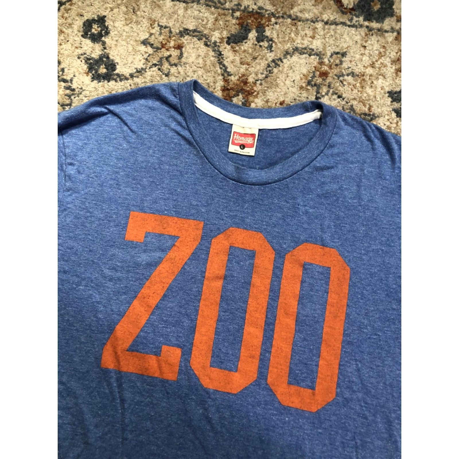 Vintage Homage Zoo Shirt Mens Large Blue Graphic Tee Crewneck Size US L / EU 52-54 / 3 - 6 Thumbnail