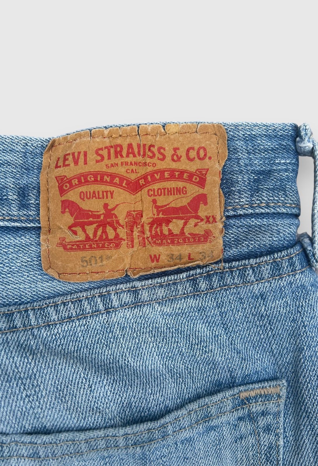 Levi's × Levi's Vintage Clothing Distressed Vintage Levi’s 501s 34X34 Size US 34 / EU 50 - 5 Thumbnail