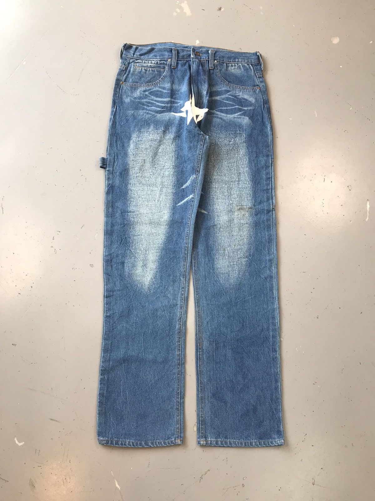 Japanese Brand × Vintage Vintage ape seagull star ⭐️ printed denim Size US 33 - 2 Thumbnail