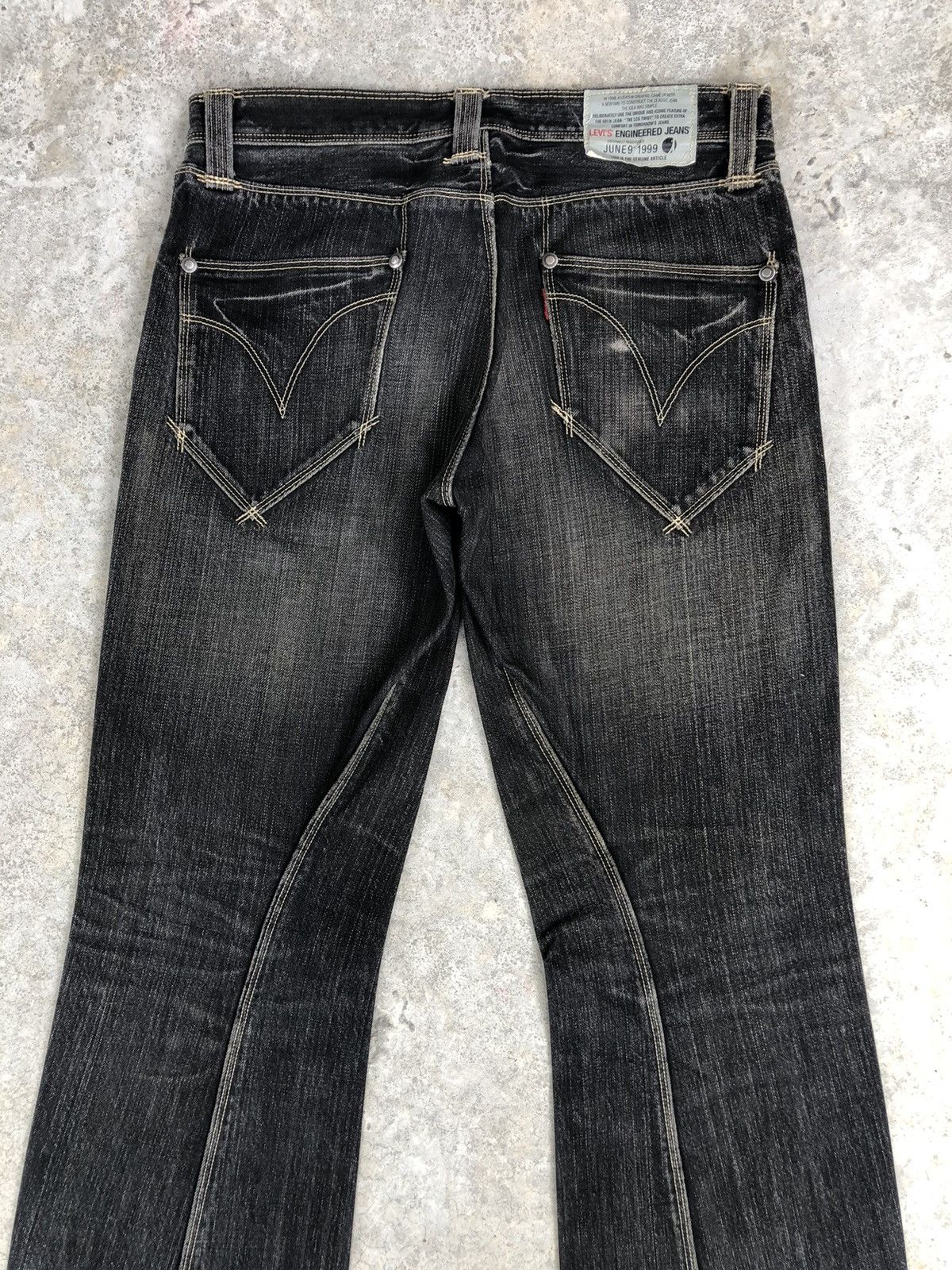 Levi's Y2k Levis Engineered Flared Jeans Distressed Jeans Size US 30 / EU 46 - 8 Thumbnail