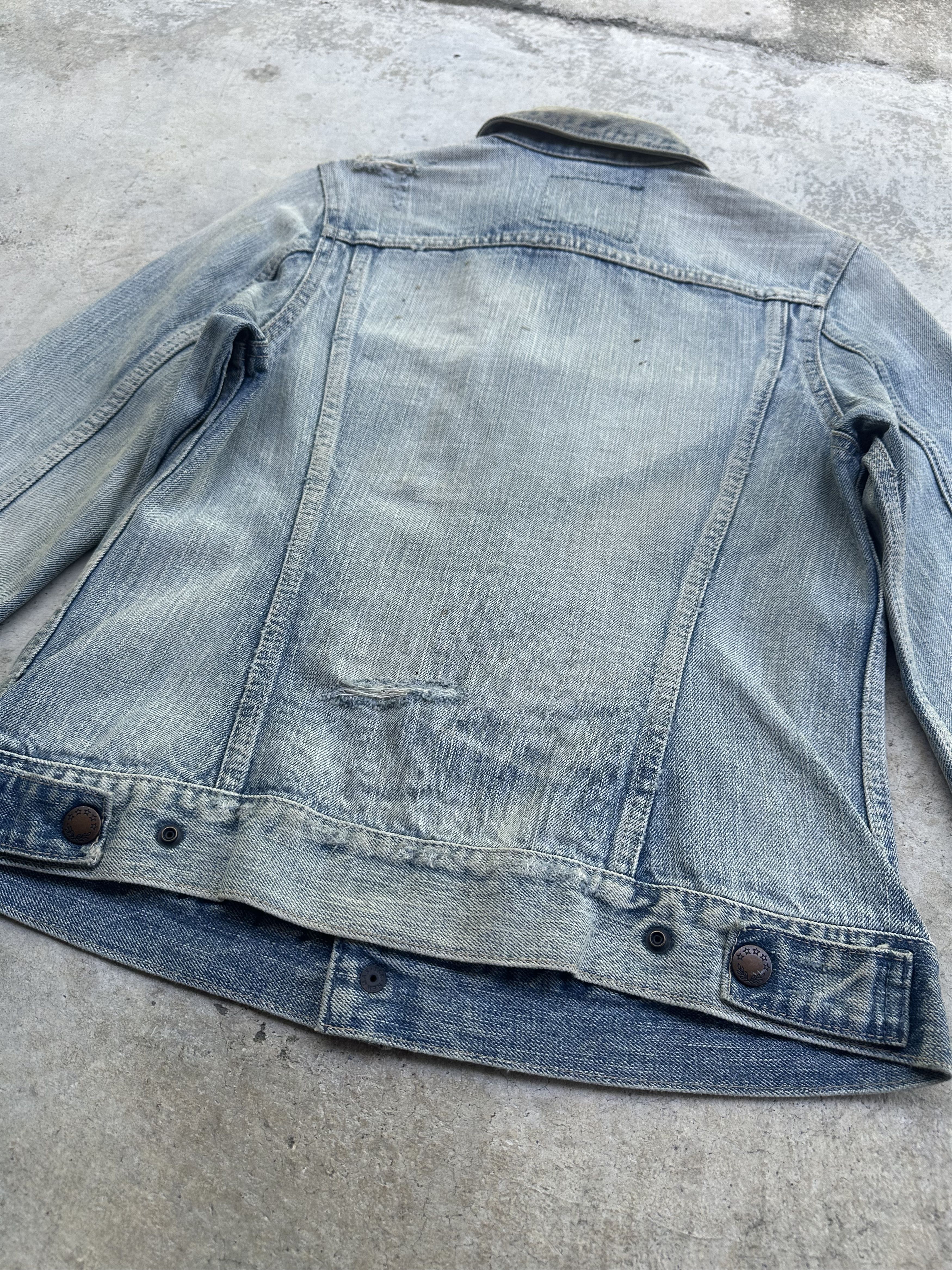 If Six Was Nine Vintage RNA Distressed Denim Snap Button Patina Jacket Jeans Size US M / EU 48-50 / 2 - 11 Thumbnail
