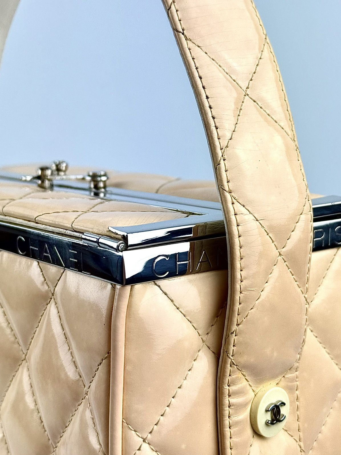 Chanel Chanel - SS/96 - Creme - Quilted - Patent - Runway - Box Bag Size ONE SIZE - 13 Thumbnail