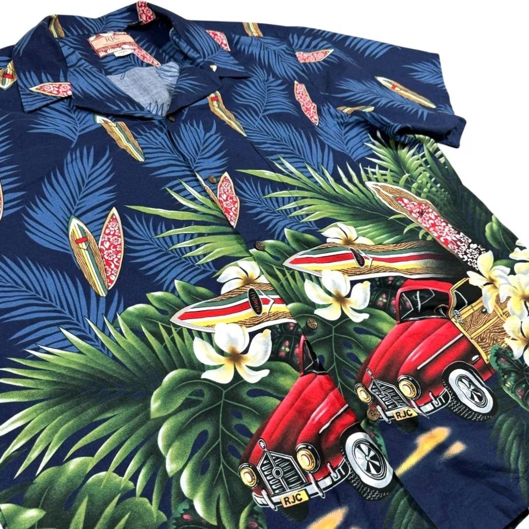 Vintage VINTAGE RJC Hawaiian Shirt Men 3XL Floral Beach Short Sleeve Shirt Mens Blue Floral 90s California Tropical Size US XXL / EU 58 / 5 - 2 Thumbnail
