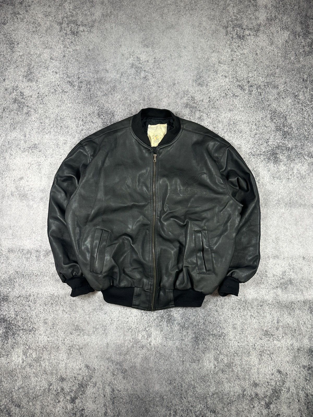 Vintage Y2K Vintage Leather Jacket US AIR Force Streetwear Rare 90s Size US XXL / EU 58 / 5 - 3 Thumbnail