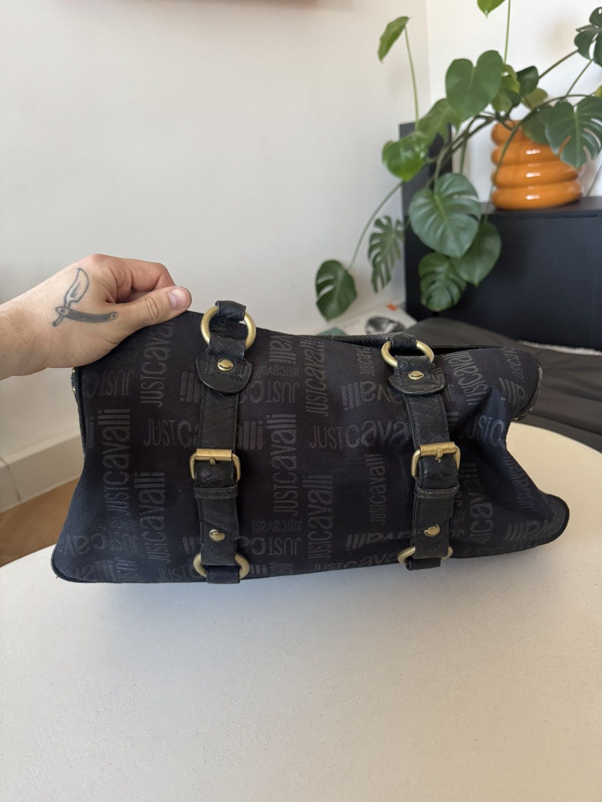 Just Cavalli Just Cavalli Vintage Y2K Hand Bag Avant Garde Monogram Rare Size ONE SIZE - 3 Thumbnail