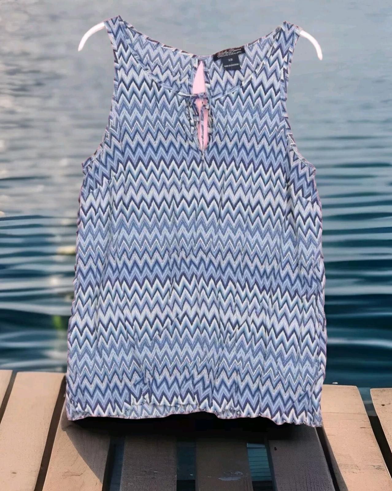Lucky Brand Lucky Brand Womens Blouse Top Zig Zag Chevron Pattern Sz XS Size XS / US 0-2 / IT 36-38 - 1 Thumbnail