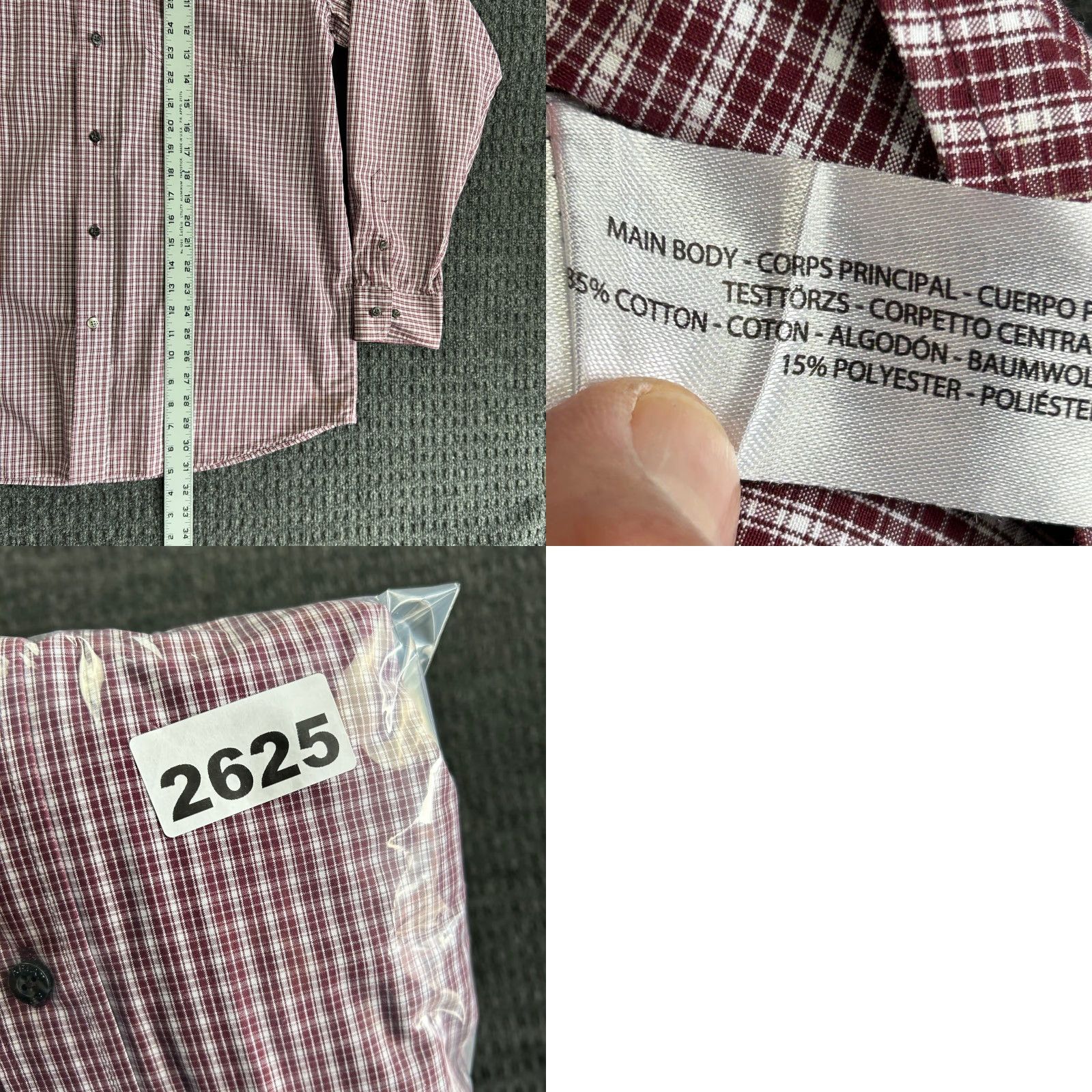 Ariat Ariat Pro Series Shirt Plaid Long Sleeve Button-Up L Plum Men Cowboy Rodeo Workwear Casual Size US L / EU 52-54 / 3 - 8 Thumbnail