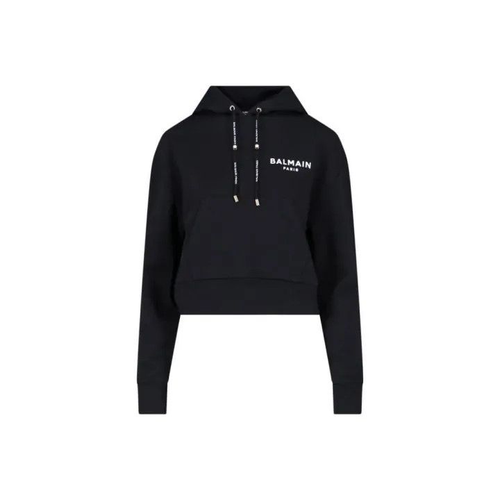 Balmain Balmain Black Logo Print Casual Hoodie 0079 Size M / US 6-8 / IT 42-44 - 1 Thumbnail