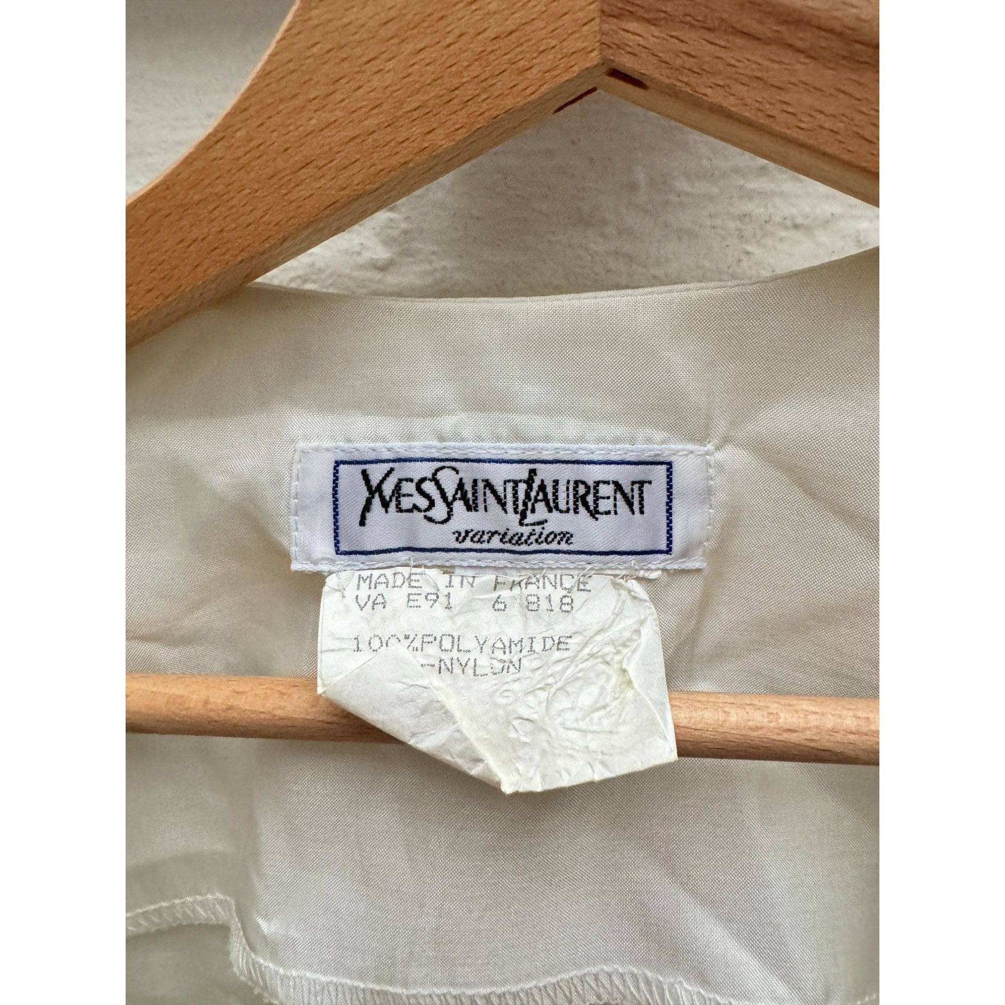 Yves Saint Laurent Summer 1991 White Nylon Shirt Size M / US 6-8 / IT 42-44 - 7 Thumbnail