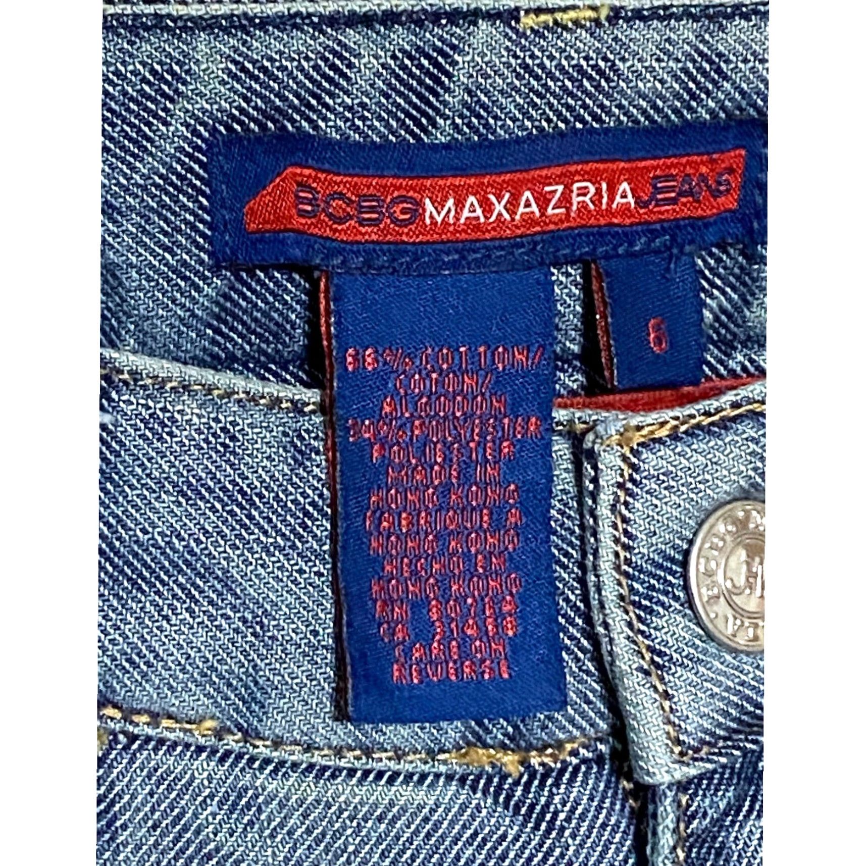 Bcbgmaxazria BCBGMAXAZRIA Jeans Flared Low Rise 6 Regular Women Denim 5-Pocket Blue Y2K Capsule Casual Slim Stretch Size 28" / US 6 / IT 42 - 6 Thumbnail