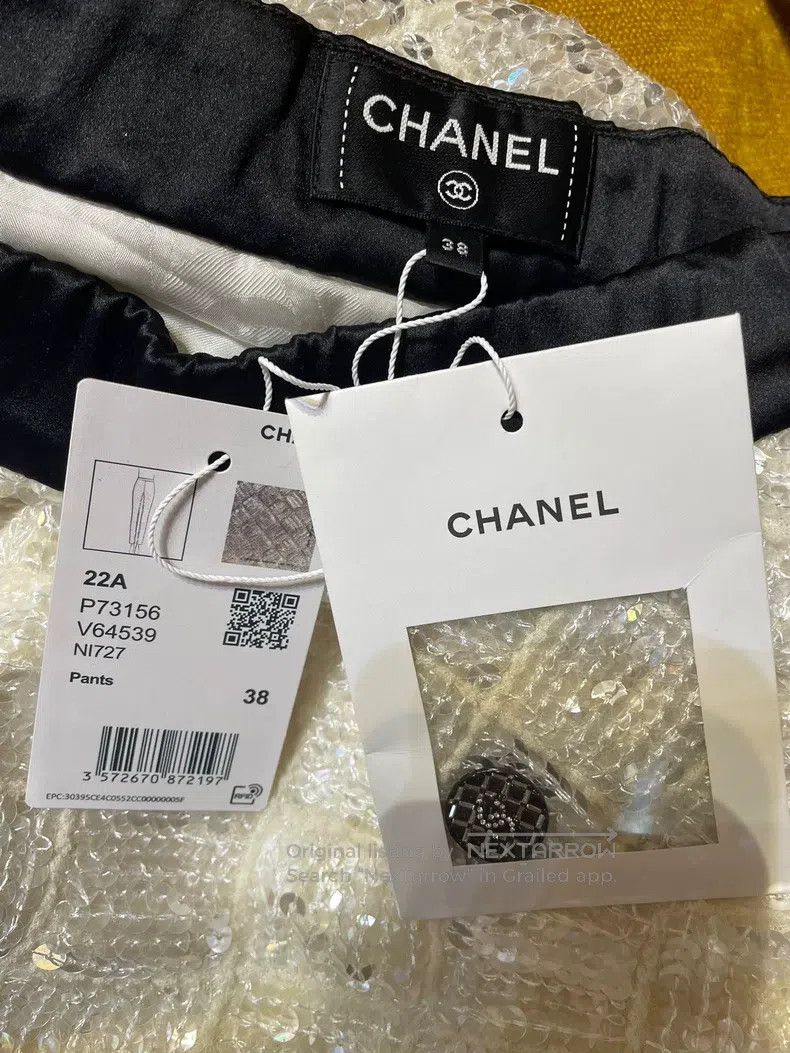 Chanel Chanel 23a handicraft workshop sequin satin stitching trou Size 25" / US 0 / IT 36 - 6 Thumbnail