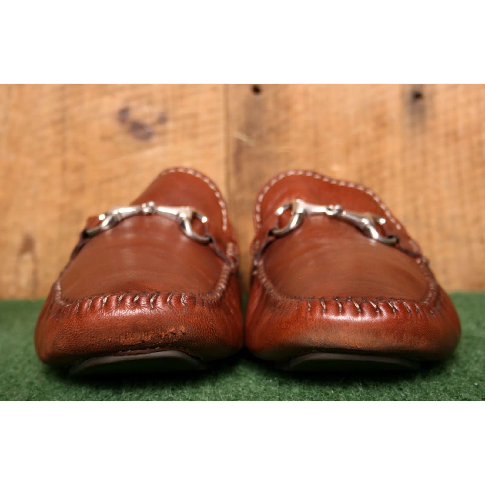 Vintage ROBERT ZUR Brown Leather Horse Bit Loafer Driver Moccasins Men's Sz. 10M Size ONE SIZE - 7 Thumbnail