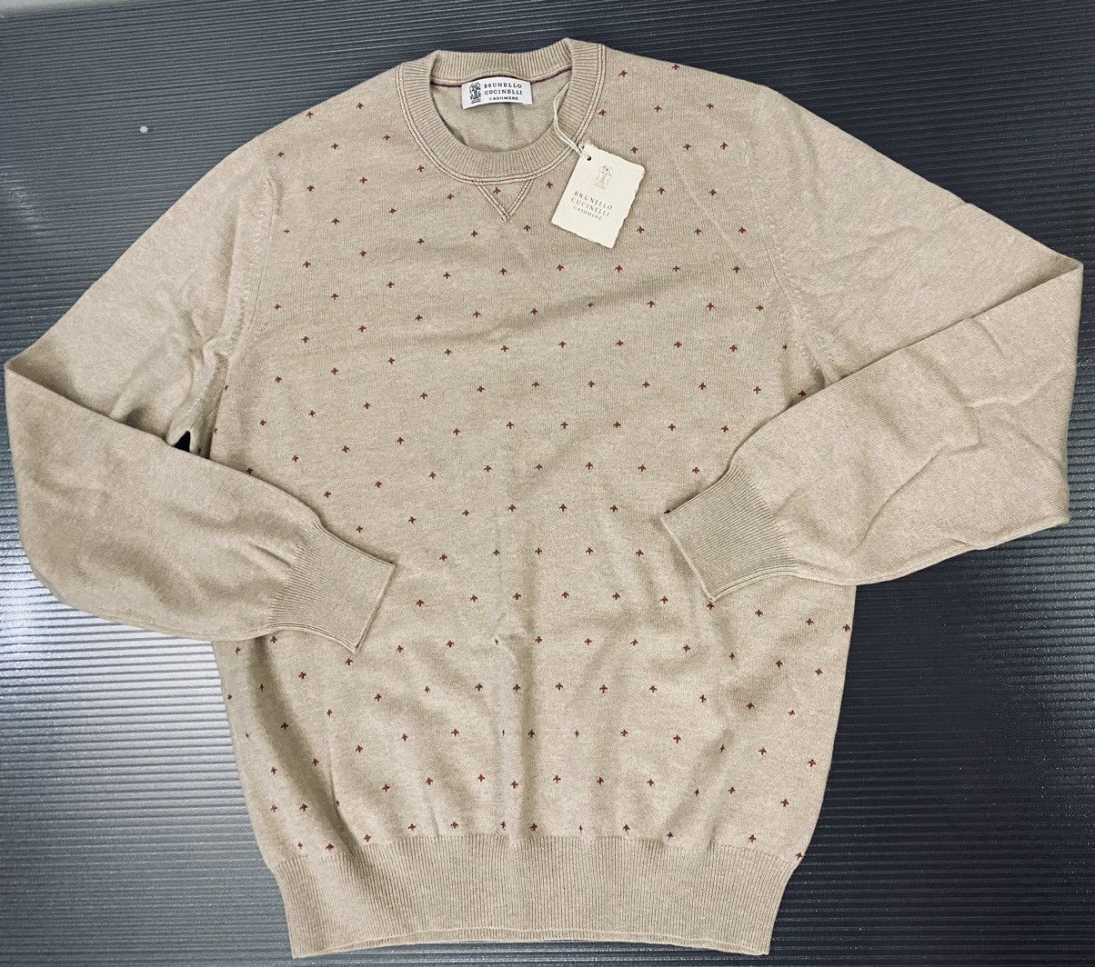 Brunello Cucinelli Brunello Cucinelli 🇮🇹 malt hand knit + cashmere crew 52 NWT Size US L / EU 52-54 / 3 - 9 Thumbnail