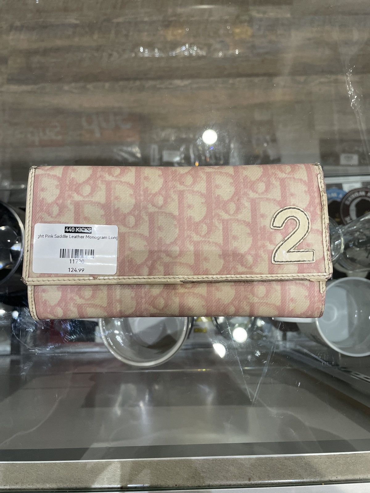 Dior Dior Light Pink Saddle Leather Monogram Long Wallet Size ONE SIZE - 1 Thumbnail