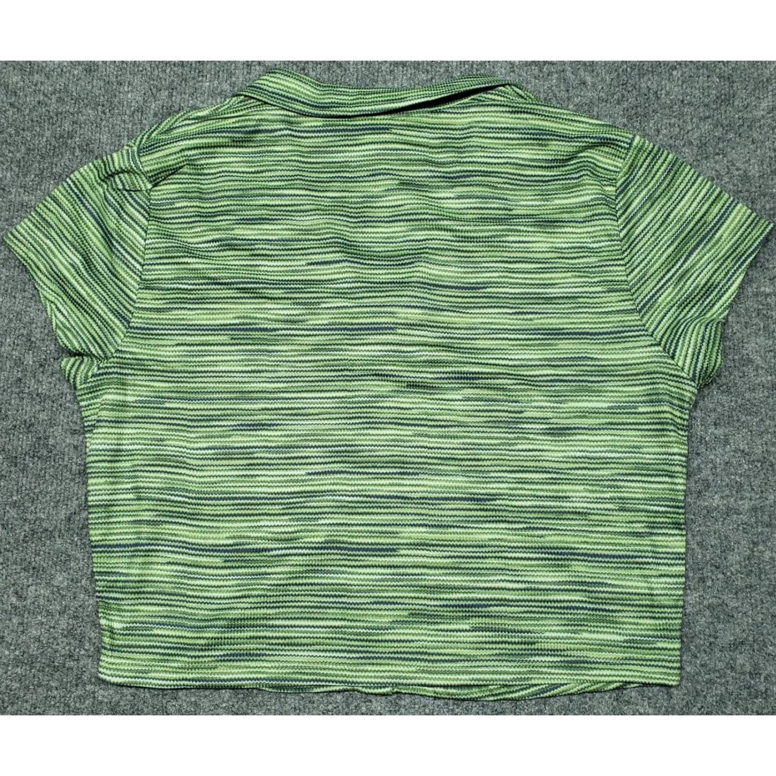 Vintage Rue21 Shirt Top Womens XL Green Space Dye Stretch Button Up Collared New Size XL / US 12-14 / IT 48-50 - 6 Thumbnail