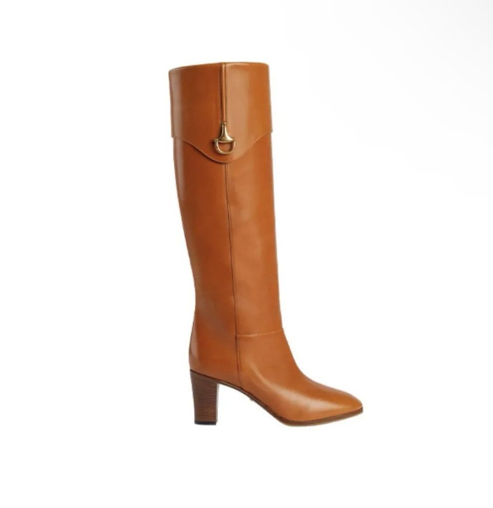 Gucci Gucci Leather Elizabeth Half Horsebit Under-the-Knee Boots Size US 9 / IT 39 - 2 Thumbnail
