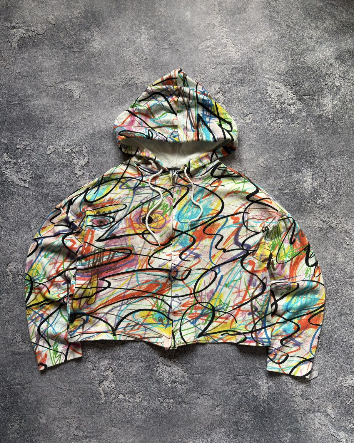 Jeremy Scott Jeremy Scott Y2K Graffiti Print Cropped Zip Up Hoodie Rare Size S / US 4 / IT 40 - 1 Thumbnail