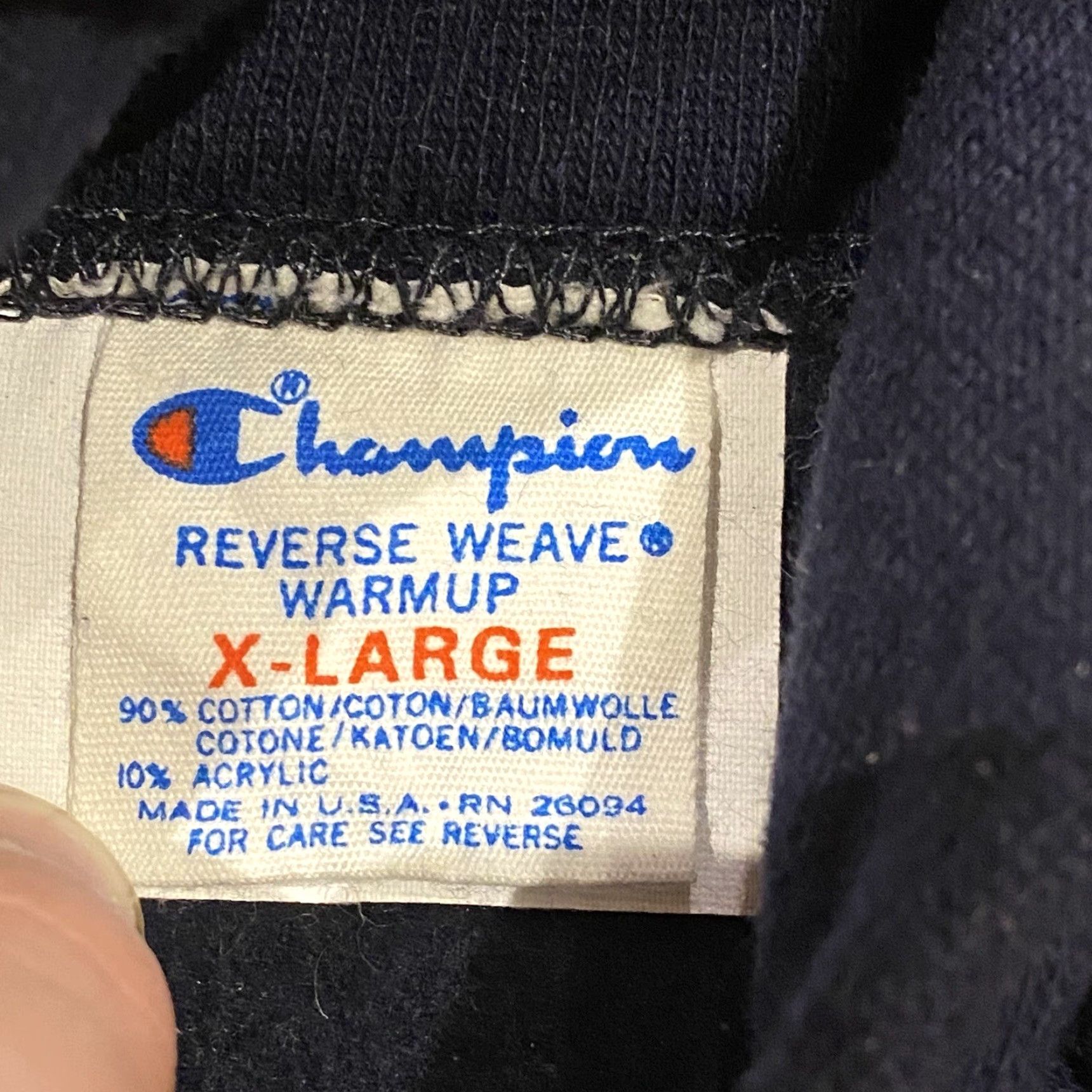 Champion VINTAGE Champion Reverse Weave Hoodie XL Navy Blue Men 80s USA Made Reversible Sun Faded Size US XL / EU 56 / 4 - 2 Thumbnail