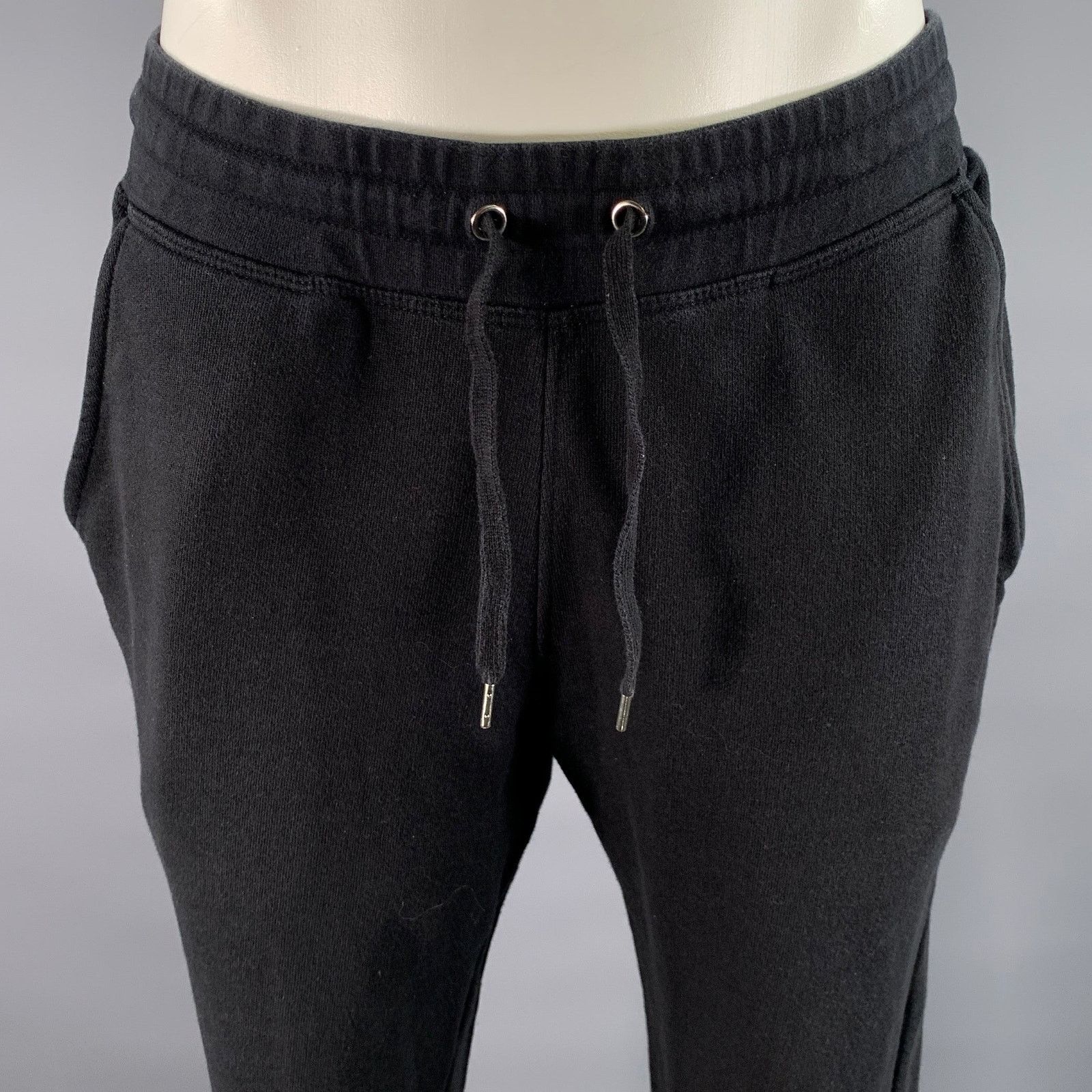 Balmain BALMAIN Size M Black Cotton Solid Joggers Casual Pants Size US 31 - 2 Thumbnail