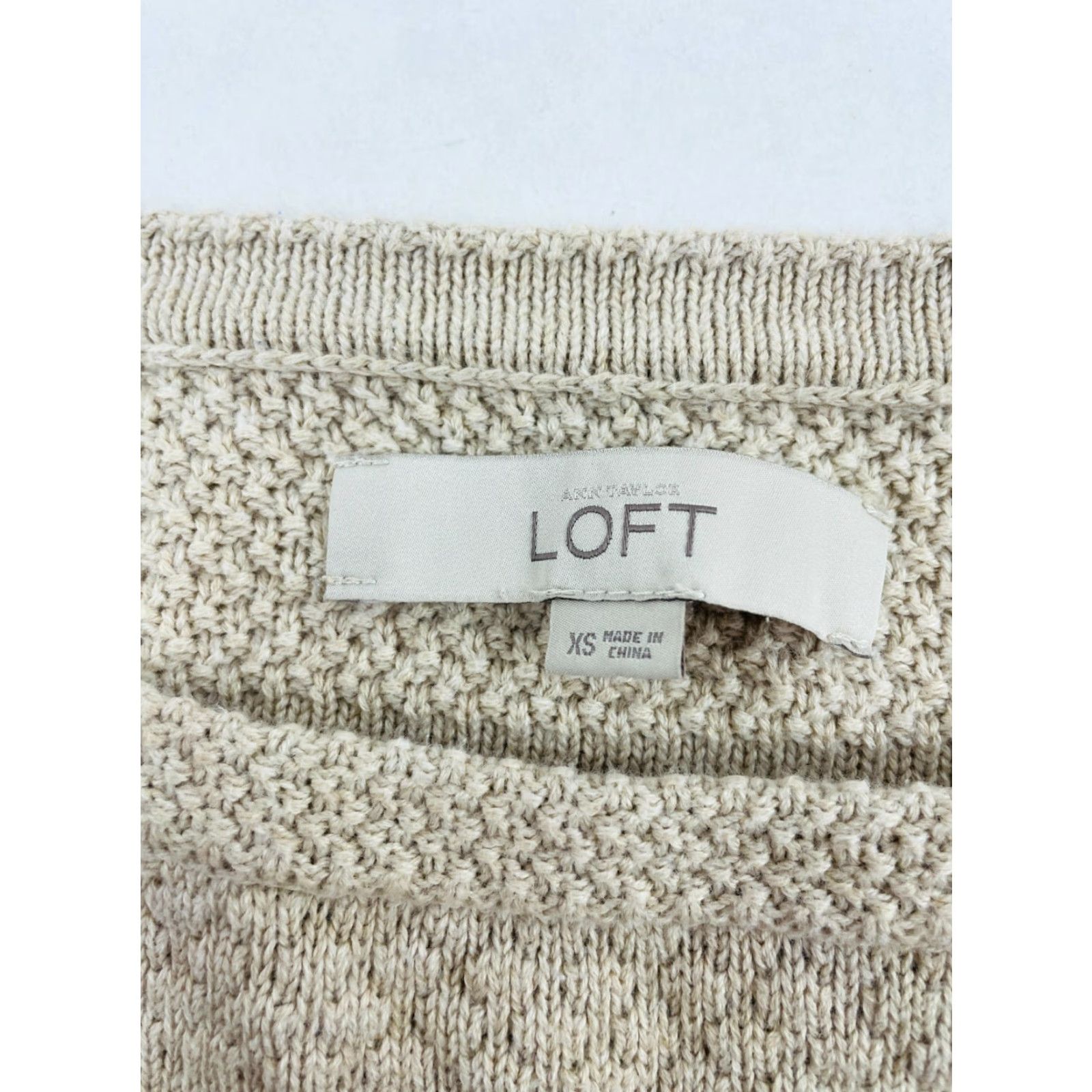 Loft LOFT Sweater Women's Size Extra Small Tan Long Sleeve Pullover Knitted Boatneck Size XS / US 0-2 / IT 36-38 - 7 Thumbnail