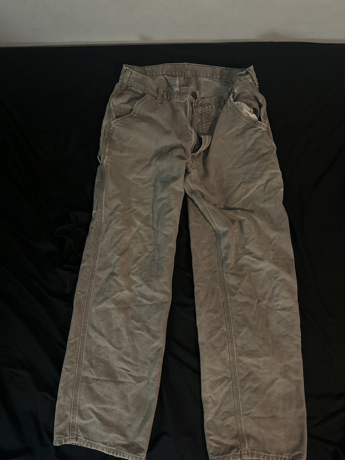 Carhartt × Carhartt Wip Baggy Dark Khaki Carhartt Pants Size US 35 - 2 Thumbnail