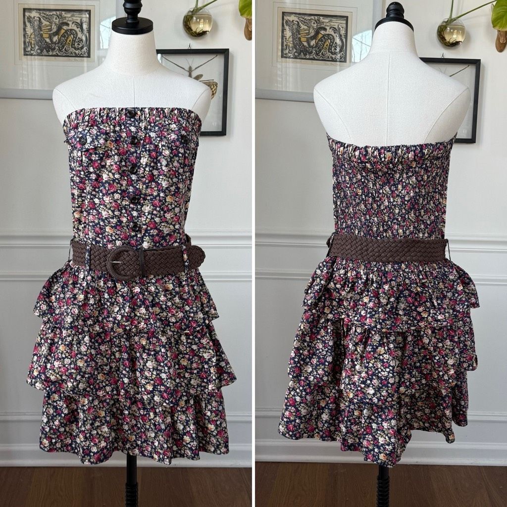 Other Vintage Y2K Deb Prairie Floral Tiered Ruffle Cowgirl Dress 1 Size XL / US 12-14 / IT 48-50 - 1 Thumbnail