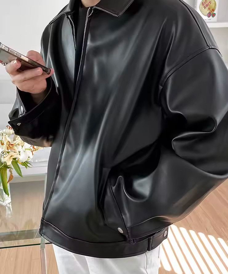 Japanese Brand Artificial leather Hip Hop Gothic Rock Bomber Jacket Coat Size US XXL / EU 58 / 5 - 12 Thumbnail