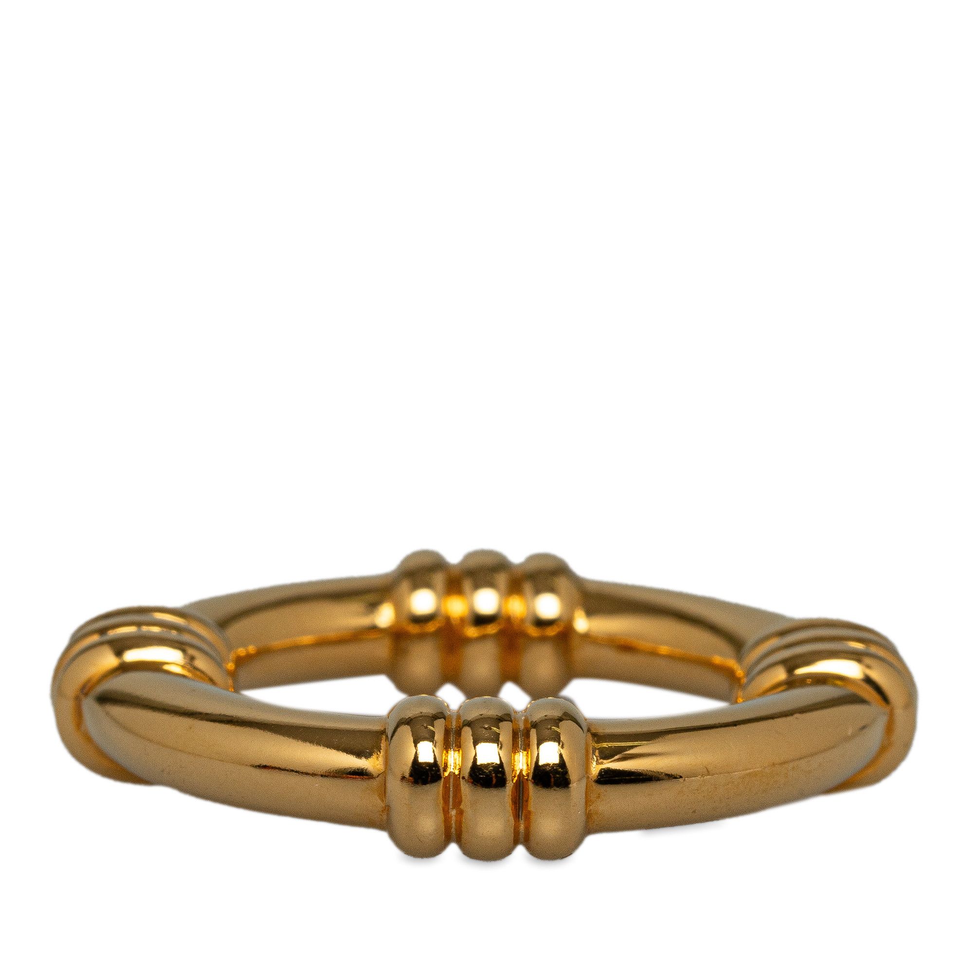 image of Hermes Metal Scarf Ring in Gold, Women's