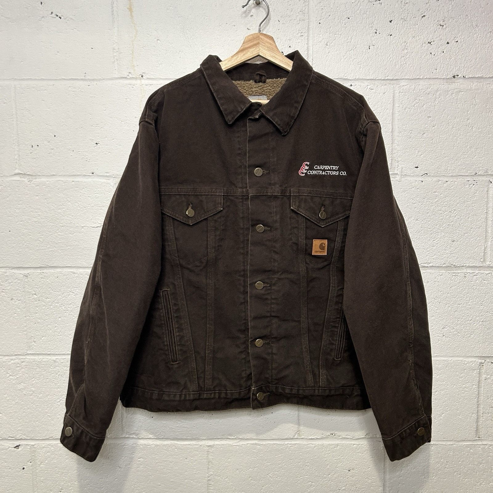 Carhartt Sherpa-Lined Trucker Jacket “Dark Brown” J233 DKB