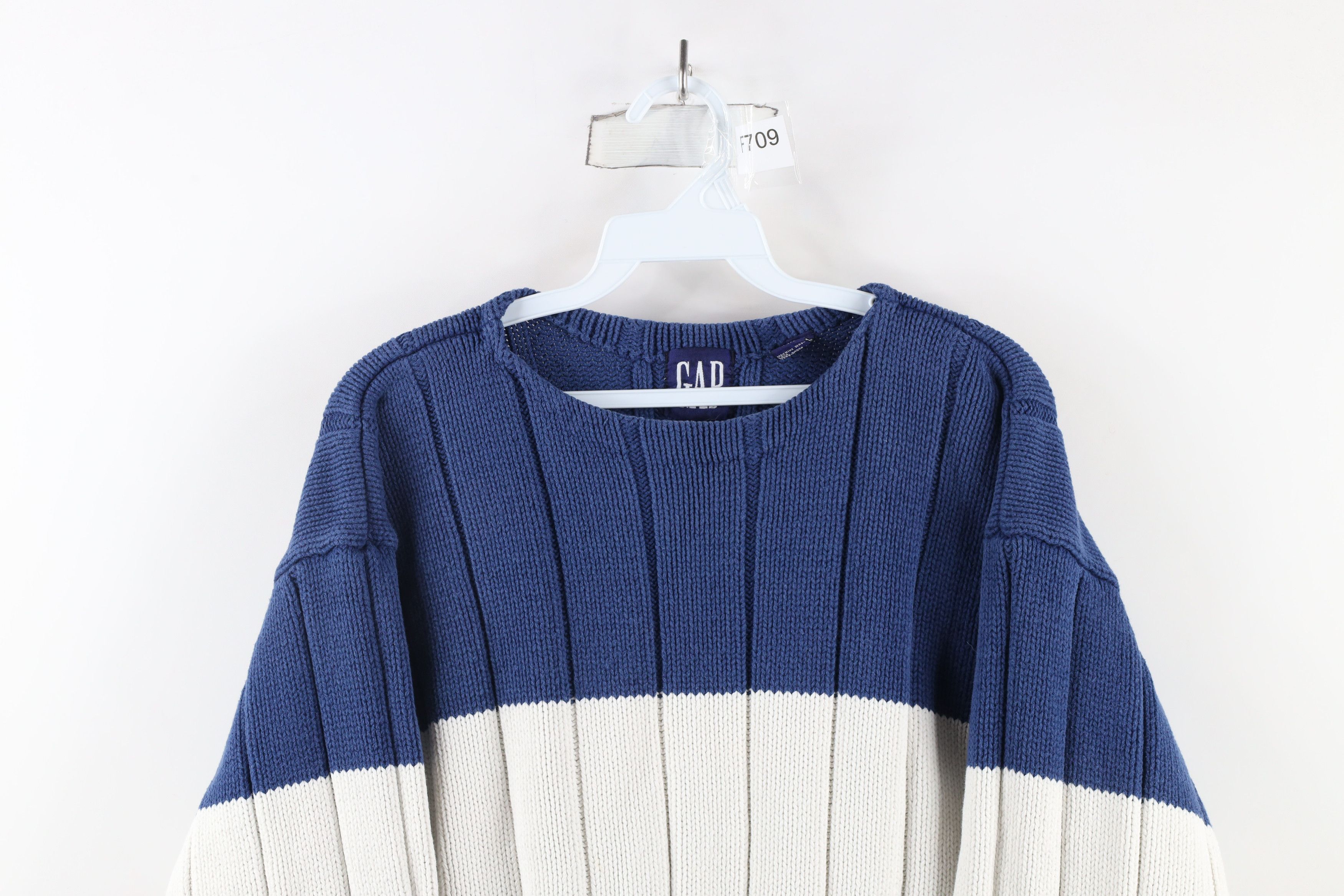 Gap × Vintage Vintage 90s Gap Heavyweight Ribbed Knit Sweater Cotton Size L / US 10 / IT 46 - 2 Thumbnail