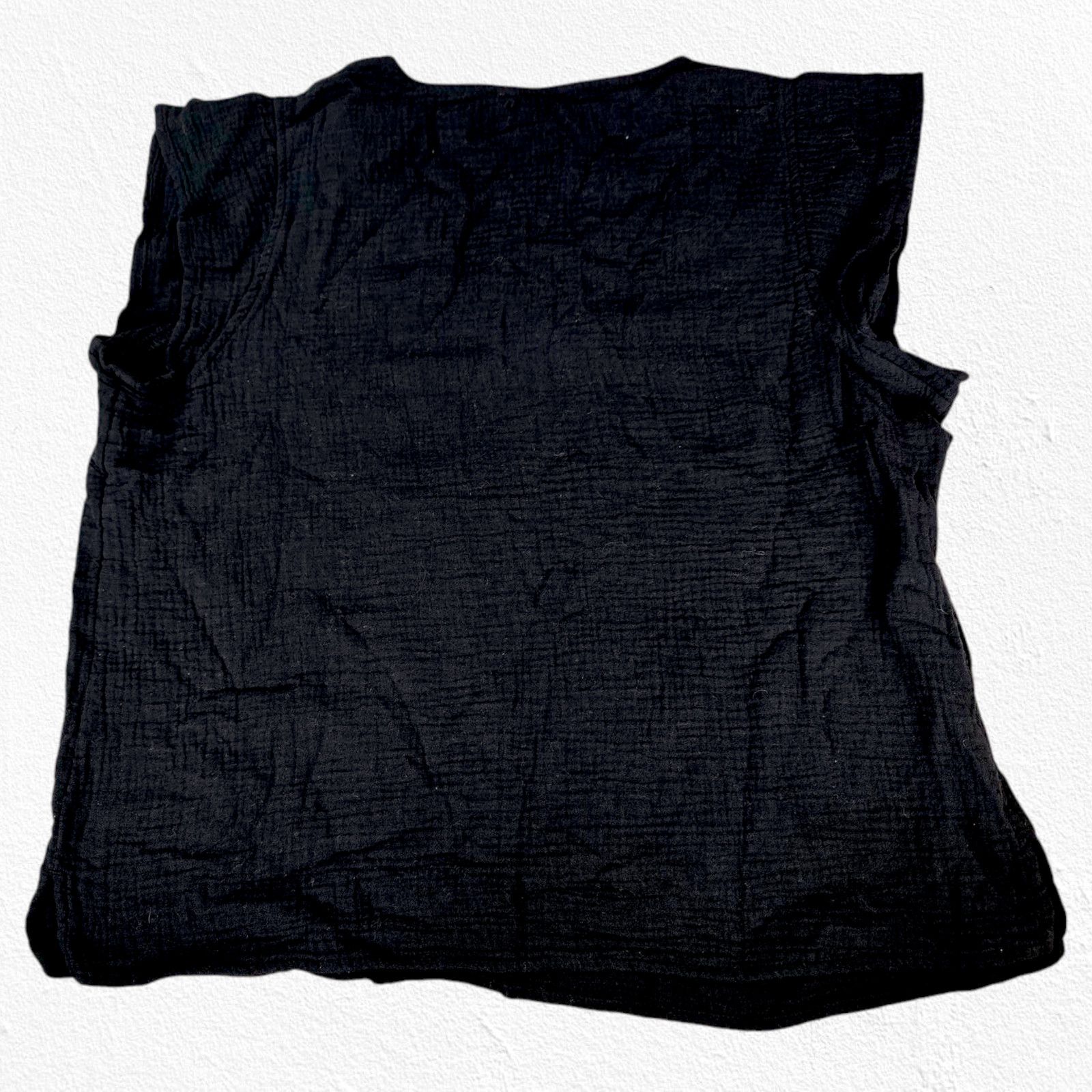 Other Three Dots Black Double Gauze Top Size Medium NWT $138 Size M / US 6-8 / IT 42-44 - 12 Thumbnail