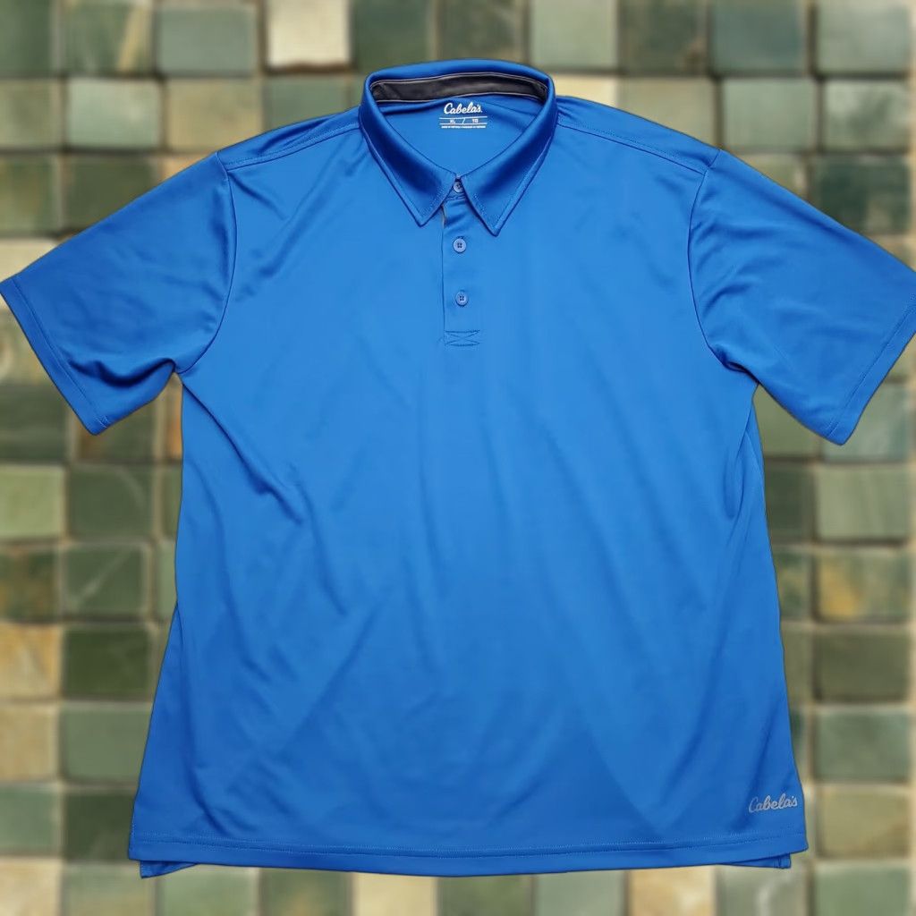 Vintage Cabela's Shirt Mens XL Blue Performance Short Sleeve Outdoor Golf Casual Polo Size US XL / EU 56 / 4 - 1 Thumbnail