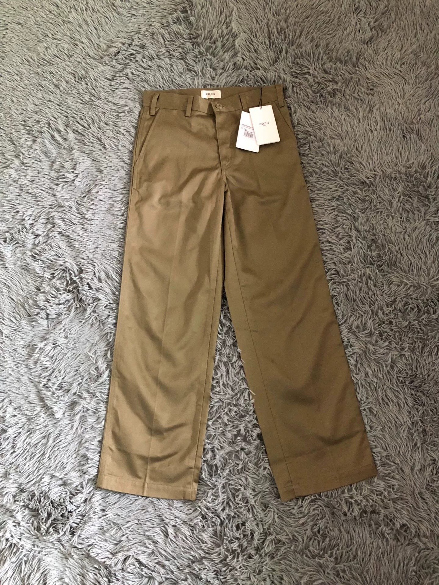 Celine Celine Military Green Flared Straight Pants Size 25" / US 0 / IT 36 - 1 Thumbnail