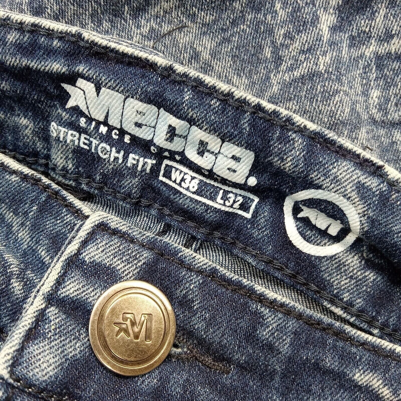 Mecca Mecca Jeans 36 X 30 Men's Stretch Fit Biker Denim Streetwear Size US 36 / EU 52 - 5 Thumbnail