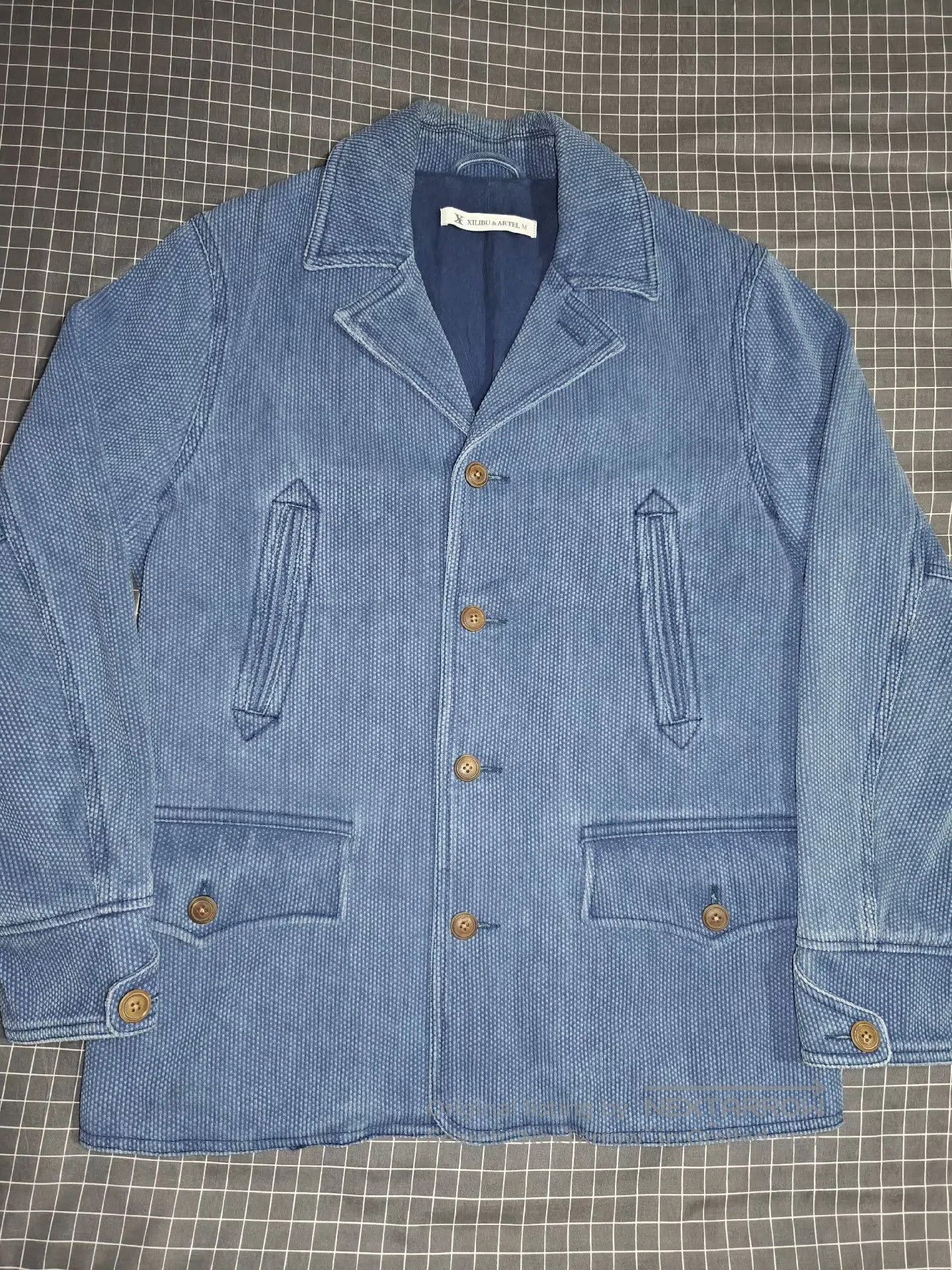 IERIB Indigo Sashiko Heavyweight Coat. Size US M / EU 48-50 / 2 - 3 Thumbnail