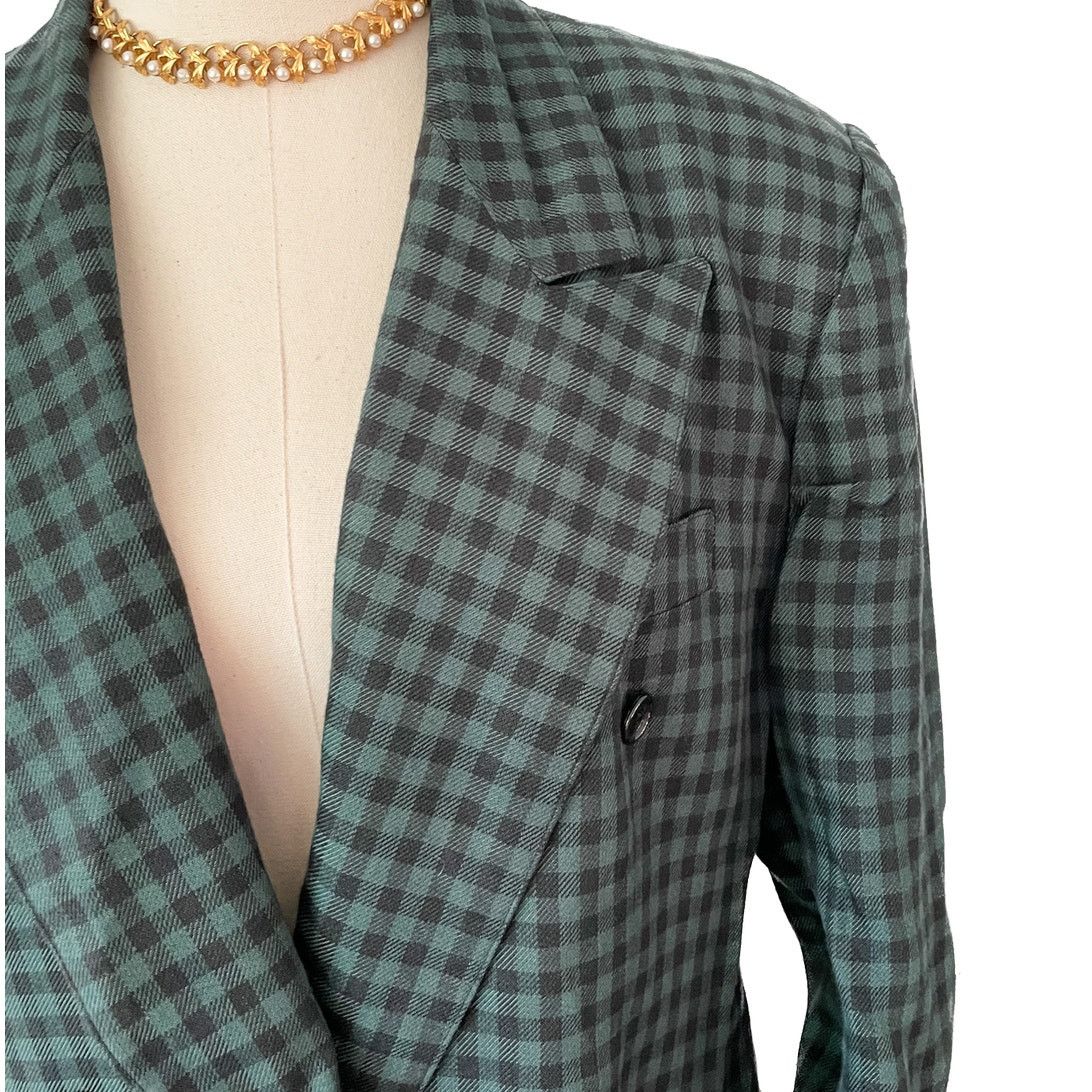 Vintage Vintage The Limited checkered plaid peak lapel blazer 12/L Size L / US 10 / IT 46 - 3 Thumbnail