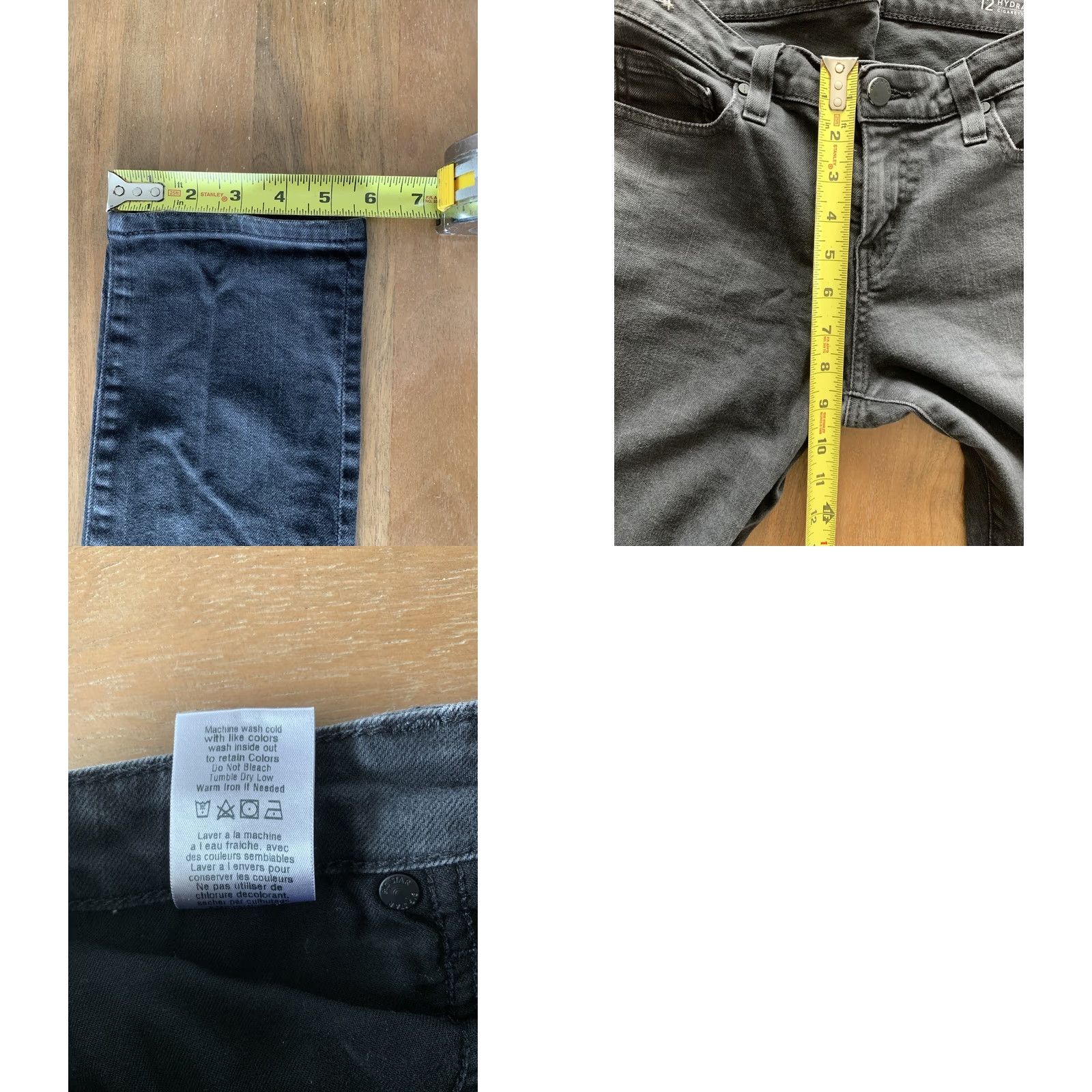 Denime BIG STAR Jeans Womens 27x28 Black Denim 5-Pocket Slim Skinny Stretch Cement Logo Zipper Pocket Distressed Cowboy Rock Punk 90s Vintage No Size 27" / US 4 / IT 40 - 8 Thumbnail