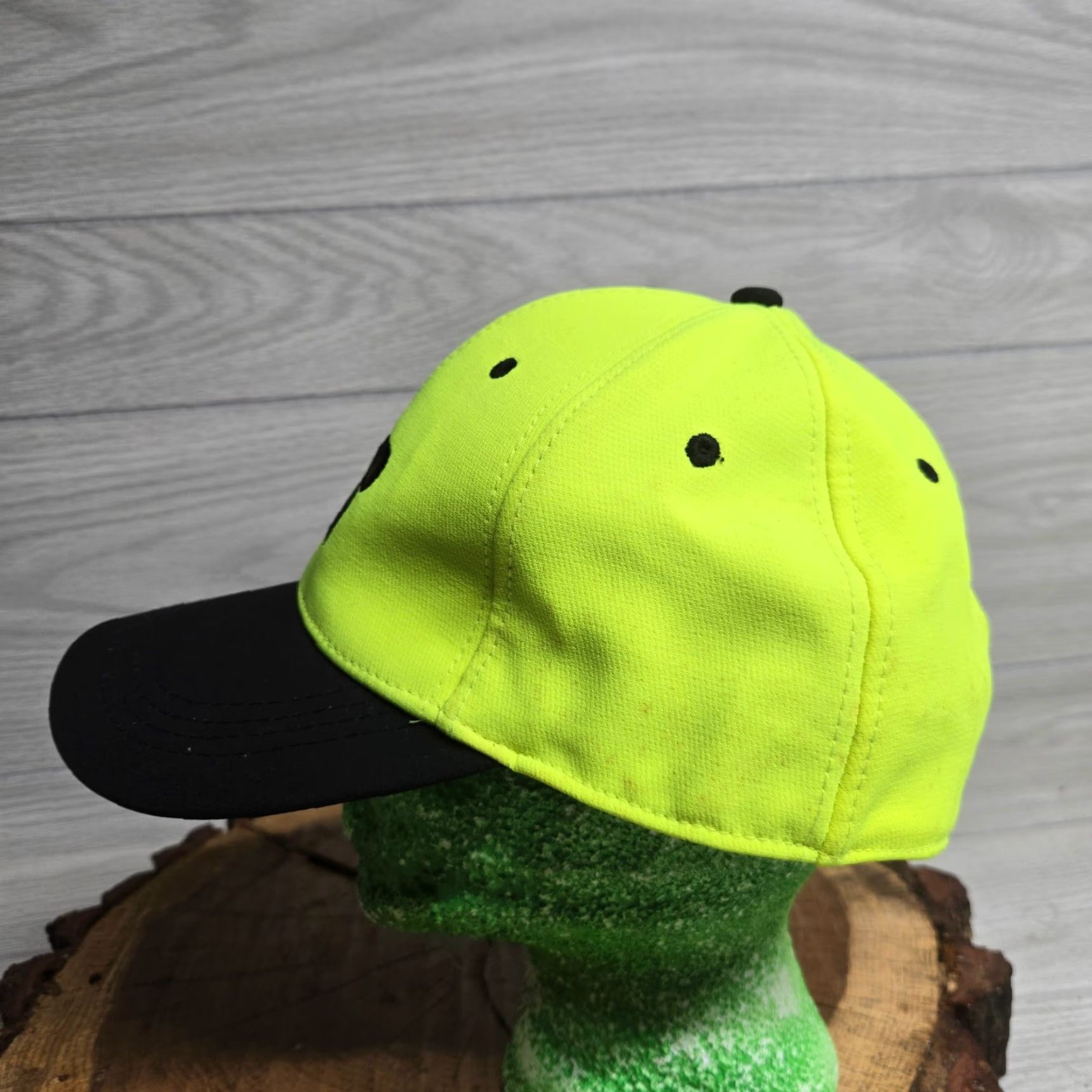Vintage Russell Hat Baseball Cap Flexfit L/X Unisex Adults Hi-Vis Yellow Neon Reflective Safety Workwear Size ONE SIZE - 4 Thumbnail