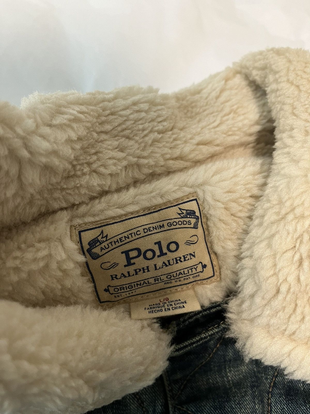 Polo Ralph Lauren SHERPA DENIM TRUCKER JACKET GOODMAN EMBROIDERED Size US L / EU 52-54 / 3 - 11 Thumbnail