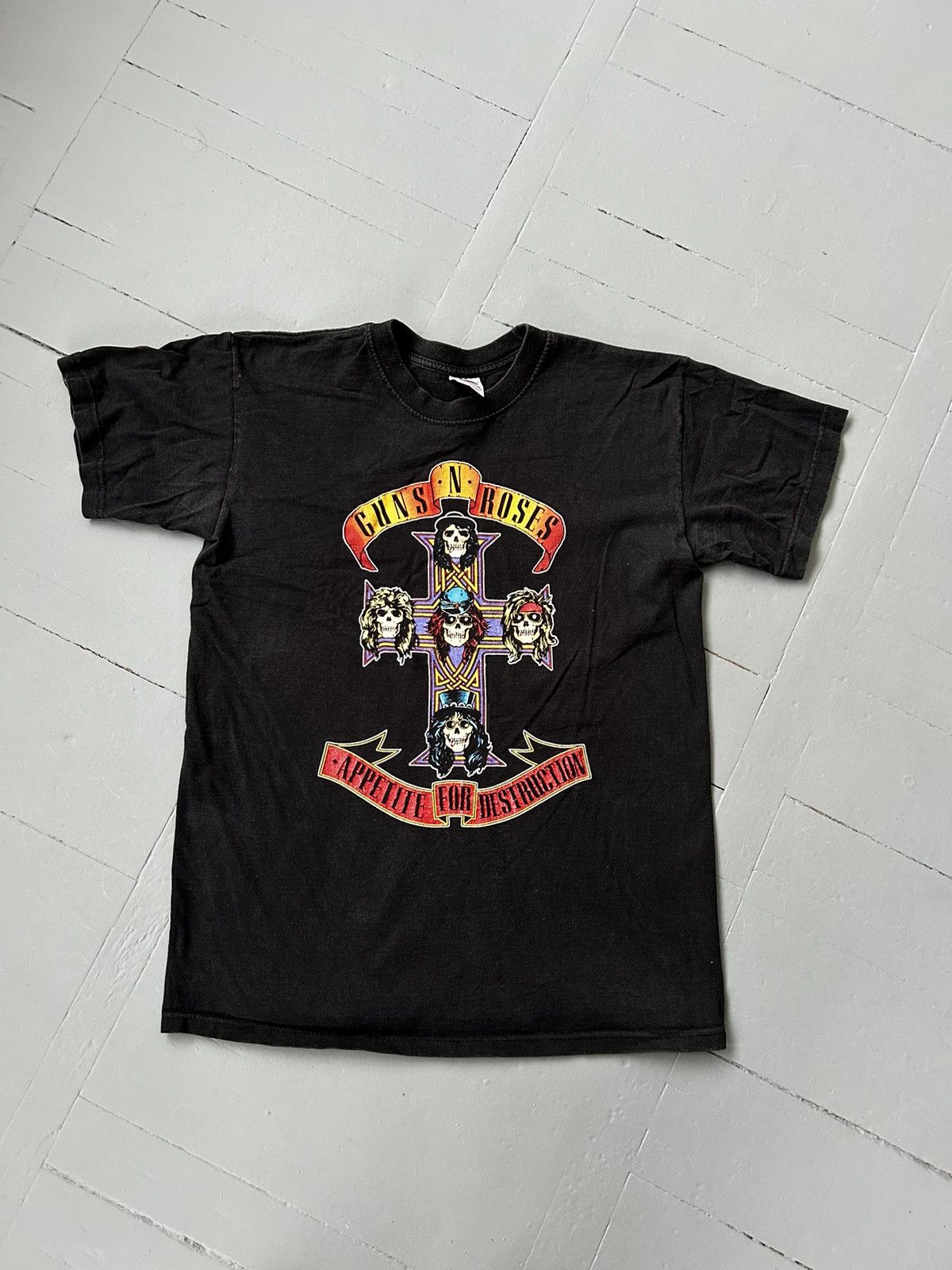 Guns N' Roses Band T-shirt, Men's M size cotton black type Vintage Second Hand