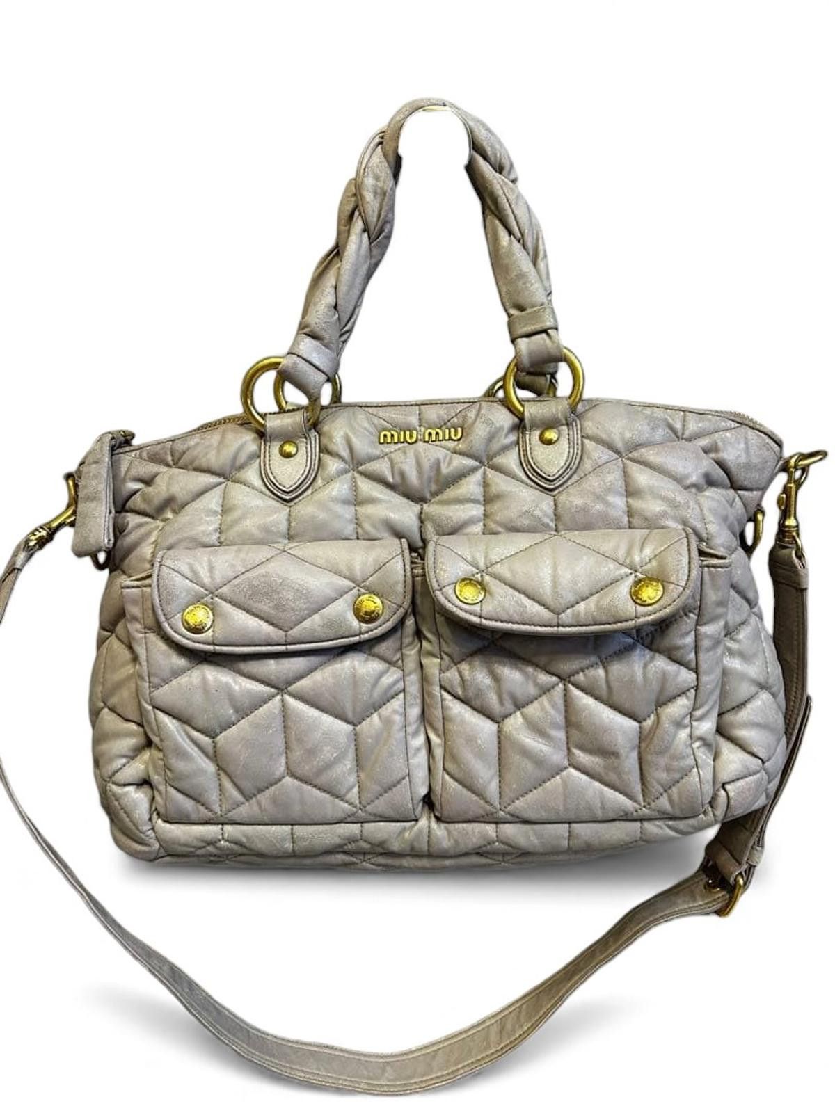 Miu Miu Miu Miu - Quilted Leather Shoulder Bag Dual Front Pouch Size ONE SIZE - 2 Thumbnail