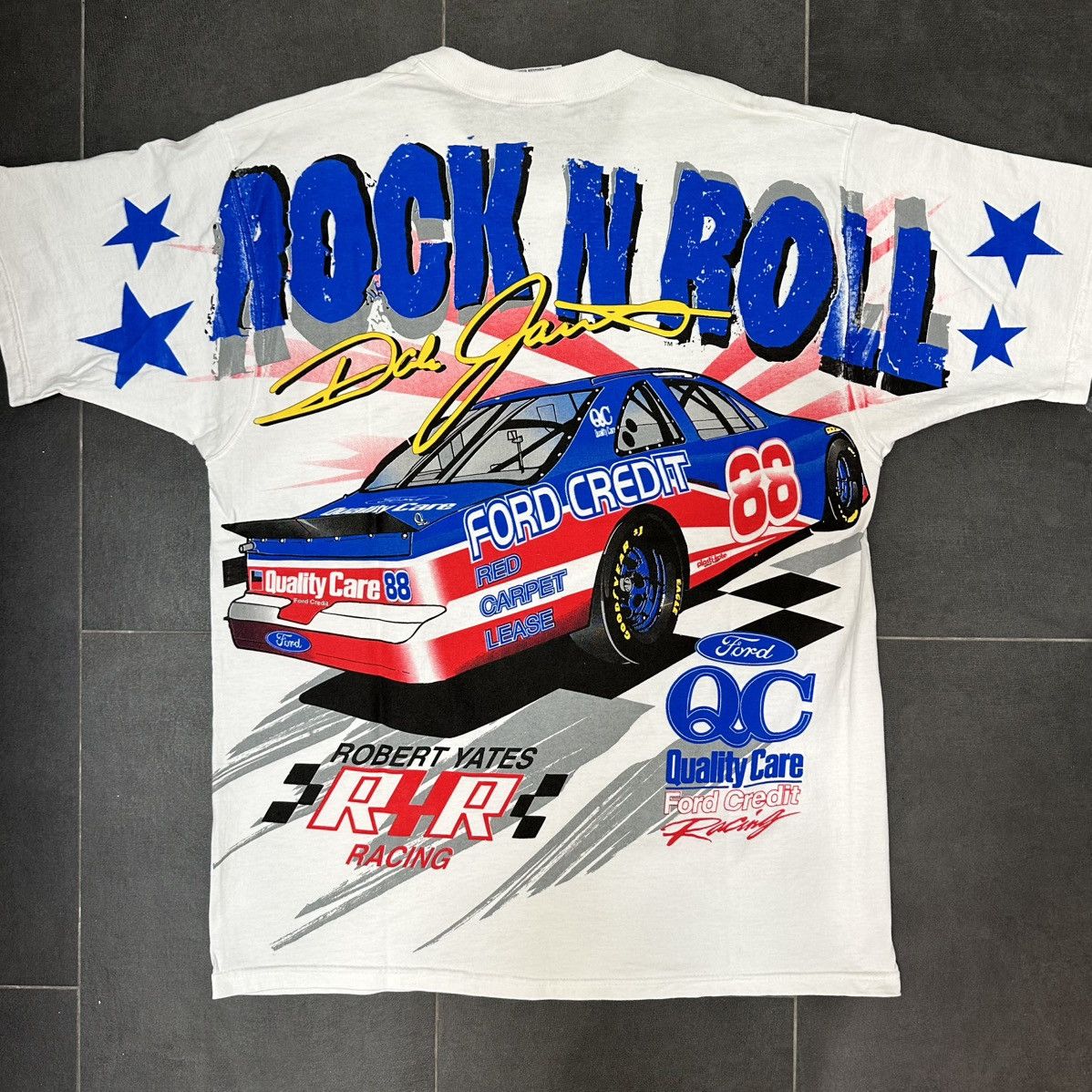 NASCAR Crazy vintage 90s Dale Jarrett rock n roll aop nascar shirt Size US L / EU 52-54 / 3 - 4 Thumbnail