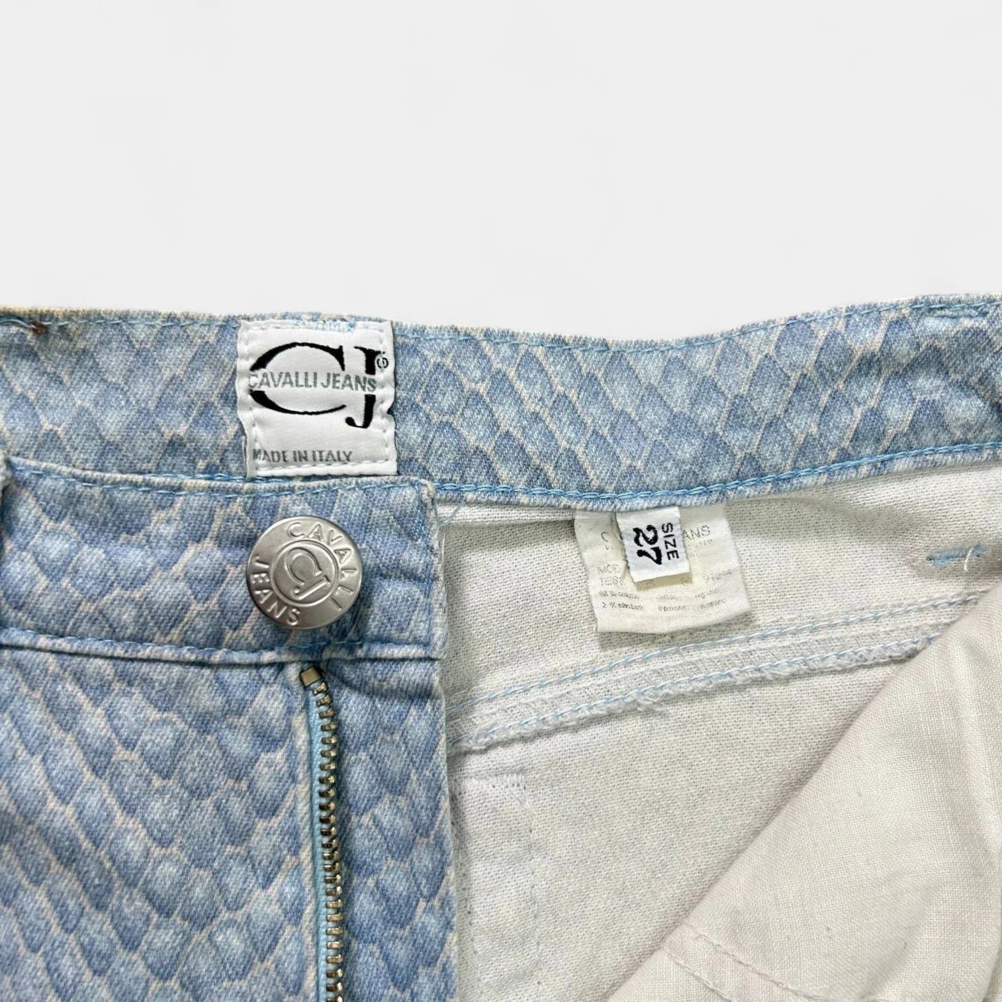 Roberto Cavalli Cavalli Jeans Blue Snake Skin Pants Size ONE SIZE - 4 Thumbnail
