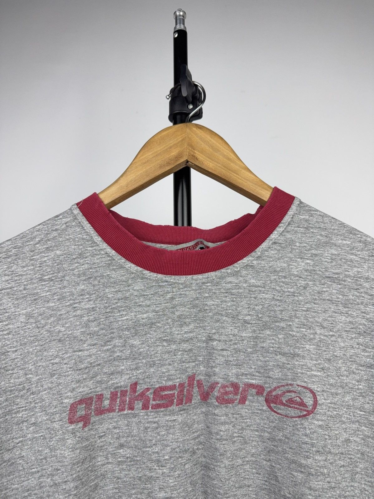 Quiksilver Retro 00s Quiksilver Ringer T-Shirt Grey Red Y2K Surf Tee Size US L / EU 52-54 / 3 - 2 Thumbnail